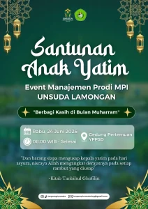Prodi Manajemen Pendidikan Islam Gelar Santunan Anak Yatim Piatu “Berbagi Kasih di Bulan Muharam”